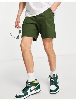 slim chino shorts in green