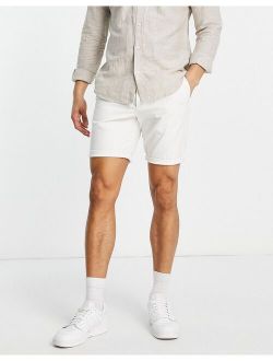 slim chino shorts in off white