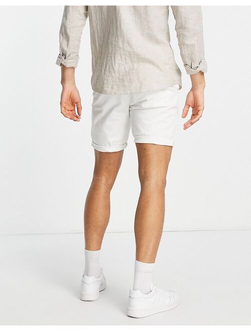 ASOS DESIGN slim chino shorts in off white