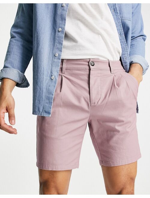 ASOS DESIGN chino cigarette shorts in pink
