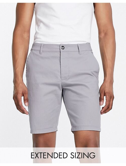 ASOS DESIGN slim chino shorts in light gray