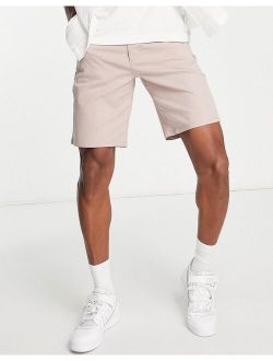 relaxed skater chino shorts in pink