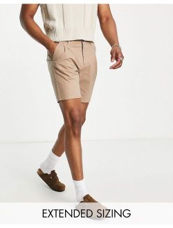 chino cigarette shorts in beige