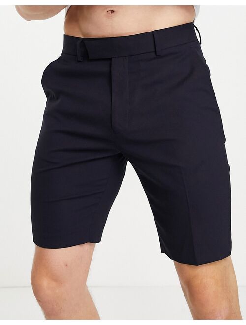 ASOS DESIGN slim shorts in navy