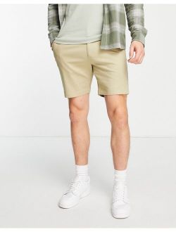 skinny chino shorts in beige