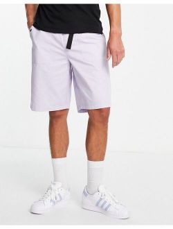 longline belted shorts in lilac