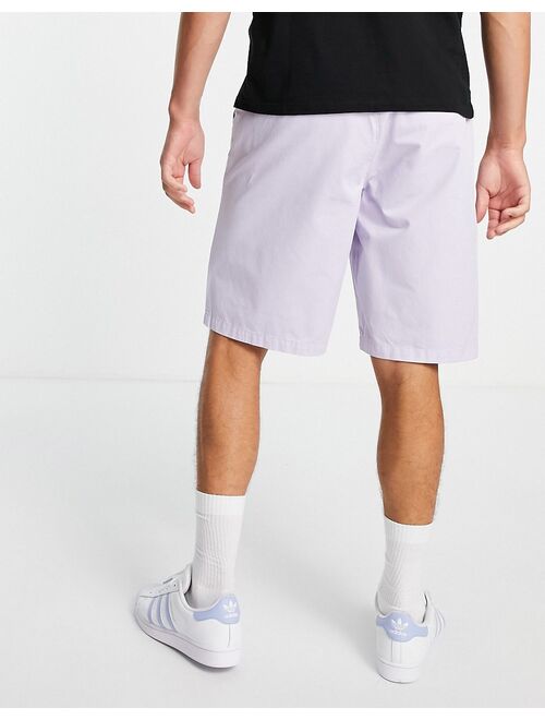 Topman longline belted shorts in lilac
