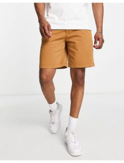 relaxed elasticized chino shorts in brown
