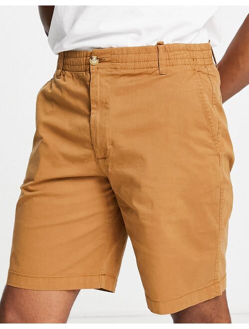 Pull&Bear relaxed elasticized chino shorts in brown