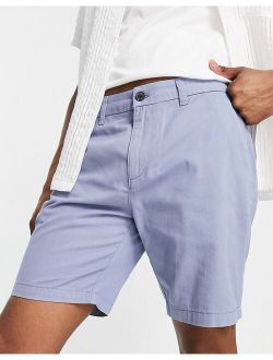 slim fit chino shorts in mid blue