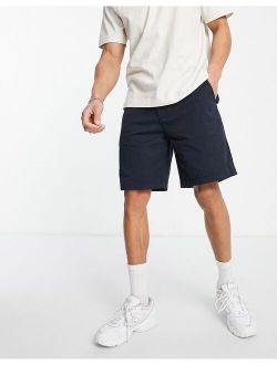 relaxed elasticized chino shorts in navy