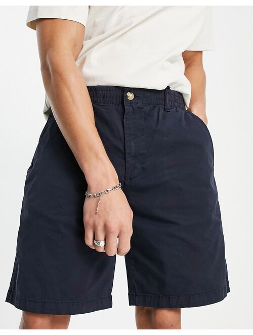 Pull&Bear relaxed elasticized chino shorts in navy