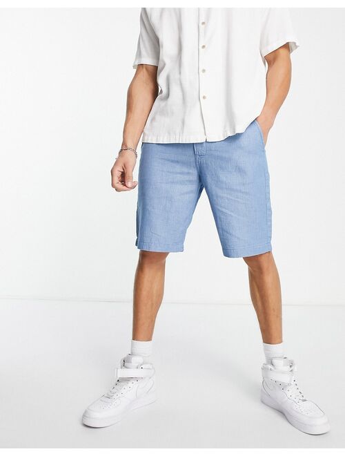 Lee regular fit stripe chino shorts in blue
