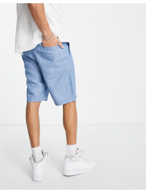 Lee regular fit stripe chino shorts in blue