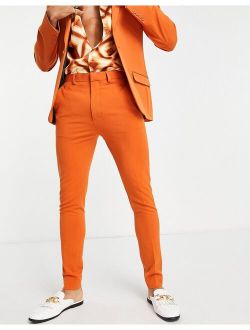 super skinny suit pants in orange