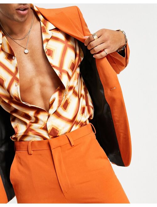 ASOS DESIGN super skinny suit pants in orange