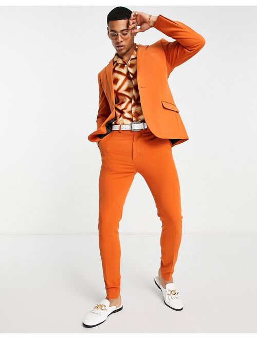 ASOS DESIGN super skinny suit pants in orange
