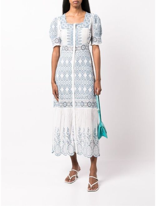 LoveShackFancy Helena embroidered broderie-anglaise maxi dress