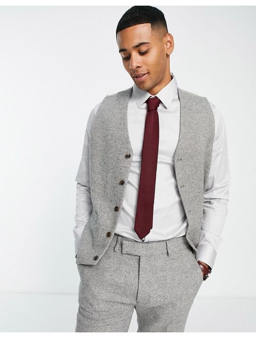 Topman formal sateen slim shirt in gray