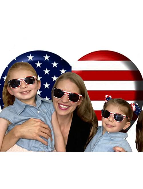 Shimmer Anna Shine Mommy and Me Matching Red White and Blue Patriotic American Flag USA Sunglasses