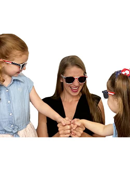 Shimmer Anna Shine Mommy and Me Matching Red White and Blue Patriotic American Flag USA Sunglasses