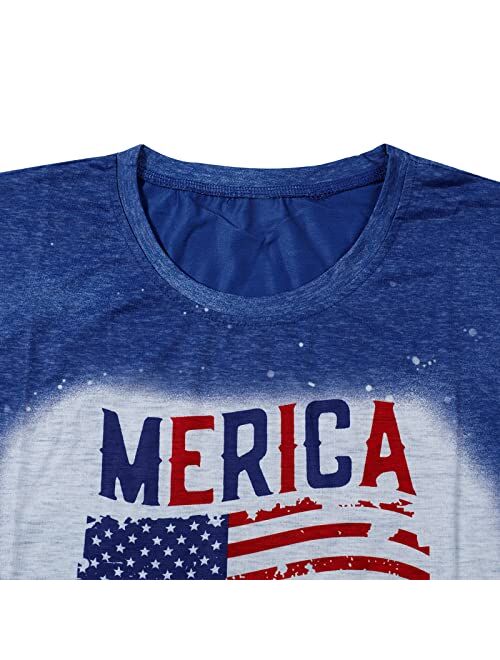 Egelexy America Flag Shirt Women 4th of July Star Stripe Patriotic Tops Independence Day Short Sleeve T Shirts