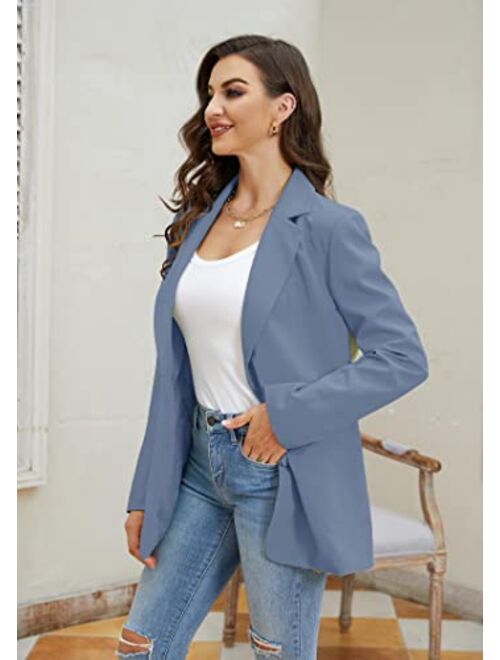 Tymidy Women's Casual Blazers Long Sleeve Oversized Open Front Business Lapel Button Work Office Jackets