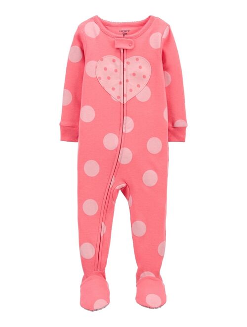 Carter's Toddler Girls One-Piece Heart Snug Fit Footie Pajama