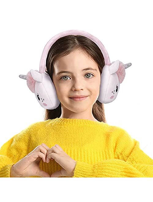 Gifts Treat Girls Earmuffs Boys Knitted Earmuffs in Plush Adjustable Padded Winter Ear Warmers for Toddlers Boys Girls