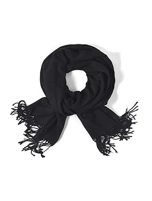 FWGB Scarf for Boy Girl Kids Soft Spring Fall Wrap for Man Woman Toddler Plain Shawl (Black)
