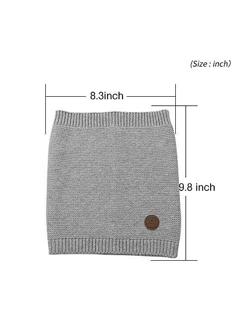 XIAOHAWANG Kids Winter Knitted Scarves Wraps Toddler Boys Thick Neck Warmer Baby Girls Warm Scarf Solid Color