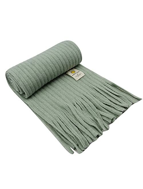 RARITYUS Kids Knitted Tassel Scarf Fashion Solid Color Toddler Soft Warm Scarves Neck Warmer Winter for Girls Womens