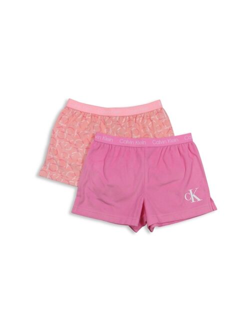Calvin Klein Big Girls Pajama Shorts, Pack of 2