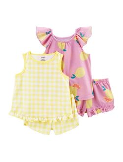 Toddler Girl Carter's Summer Lemon Tops & Bottoms Pajama Set