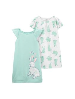 Toddler Girl Carter's 2-Pack Bunny Nightgowns