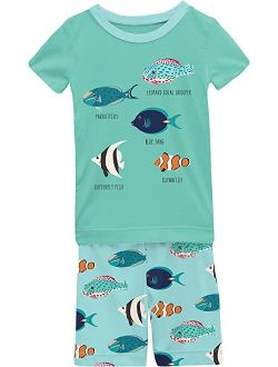 Kickee Pants Kids Short Sleeve Graphic Pajama Set with Shorts (Toddler/Little Kids/Big Kids)