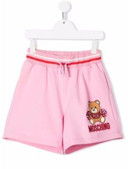 Kids embroidered-logo shorts