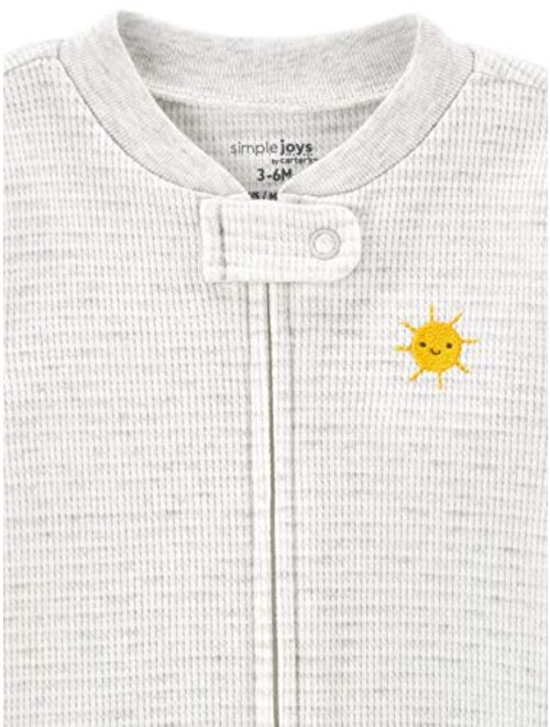 Simple Joys by Carter's Unisex Babies' 2-Way Zip Thermal Footed Sleep and Play, Pack of 2