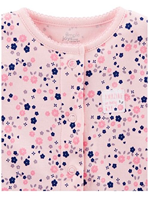 Simple Joys by Carter's Baby Girls' Cotton Snap Footed Sleep and Play, Pack of 2