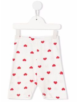 heart-print cotton shorts