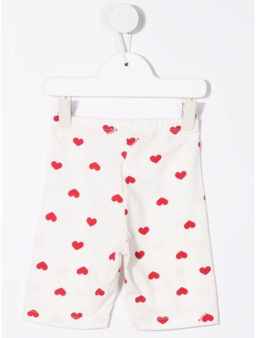 Monnalisa heart-print cotton shorts