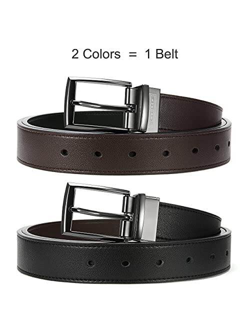 Boys Belt, CHAOREN Kids Belts for Boys Reversible Leather Belt 1.25", Adjustable Trim to Fit