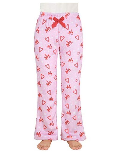 HDE Girl's Fleece Pajama Pants Kids Soft Sleepwear Casual Fuzzy Plush PJ Bottoms