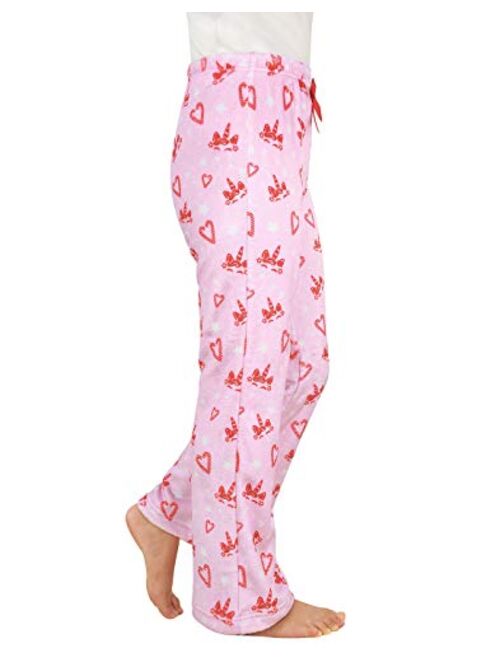 HDE Girl's Fleece Pajama Pants Kids Soft Sleepwear Casual Fuzzy Plush PJ Bottoms