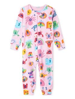 Baby and Toddler Girl Snug Fit Cotton Zip-Front One Piece Pajama