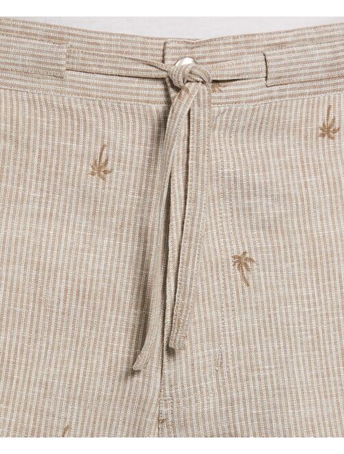 Cubavera Men's Stripe Palm Tree-Print 9" Drawstring Shorts