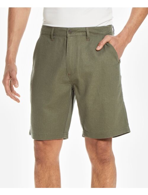 Weatherproof Vintage Men's Solid Linen Rayon Flat Front Shorts