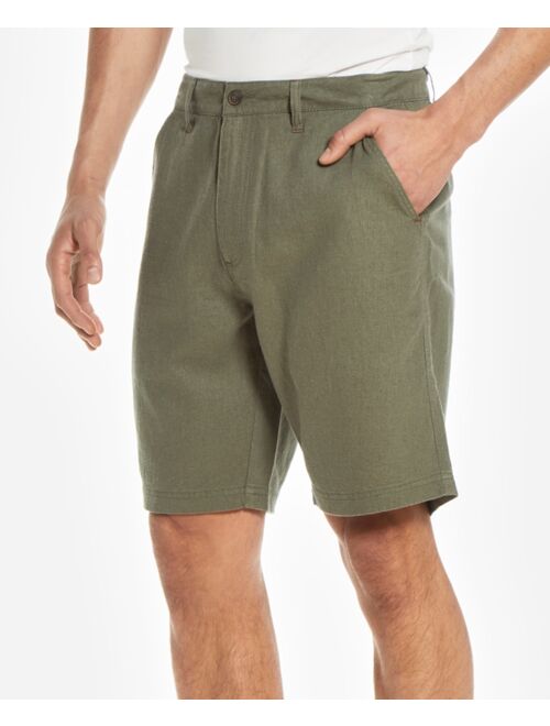 Weatherproof Vintage Men's Solid Linen Rayon Flat Front Shorts