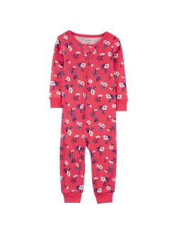 Toddler Girl Carter's Floral Zip-Up Footless Pajamas