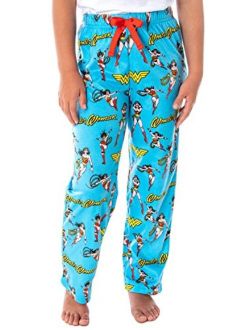 Intimo DC Comics Girls' Wonder Woman Vintage Character Allover Pattern Kids Lounge Sleep Pajama Pants